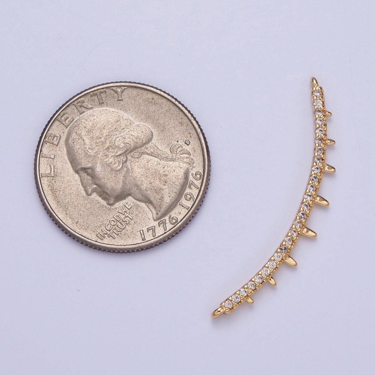 Micro Paved CZ Teeth Spikes Minimalist Link Connector F-808