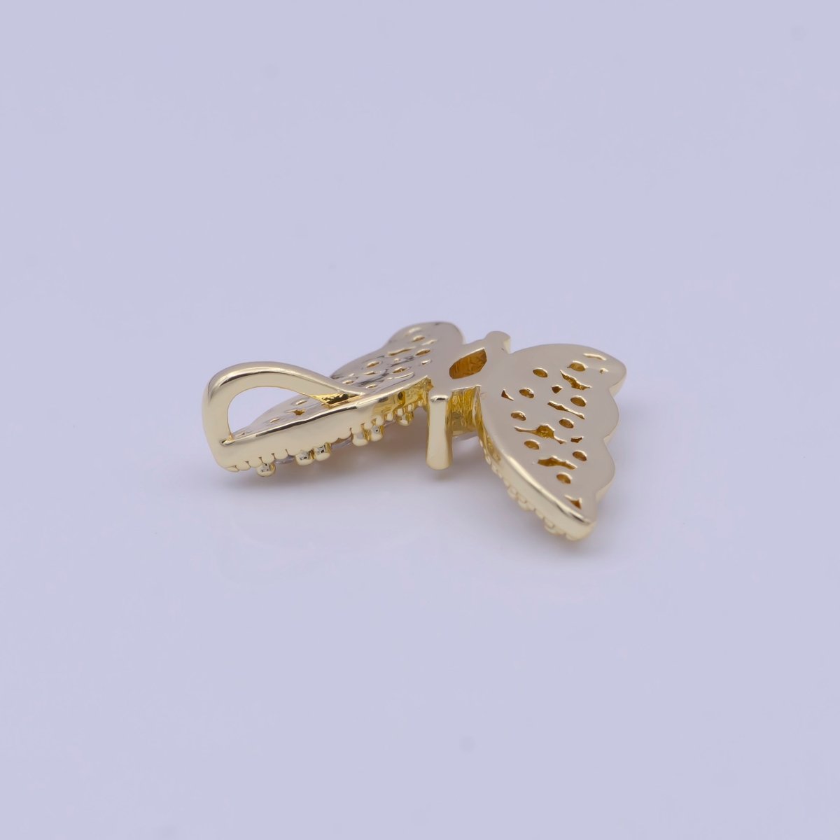 Micro Paved Marquise Cubic Zirconia Mariposa Butterfly Slider Pendant | X-526