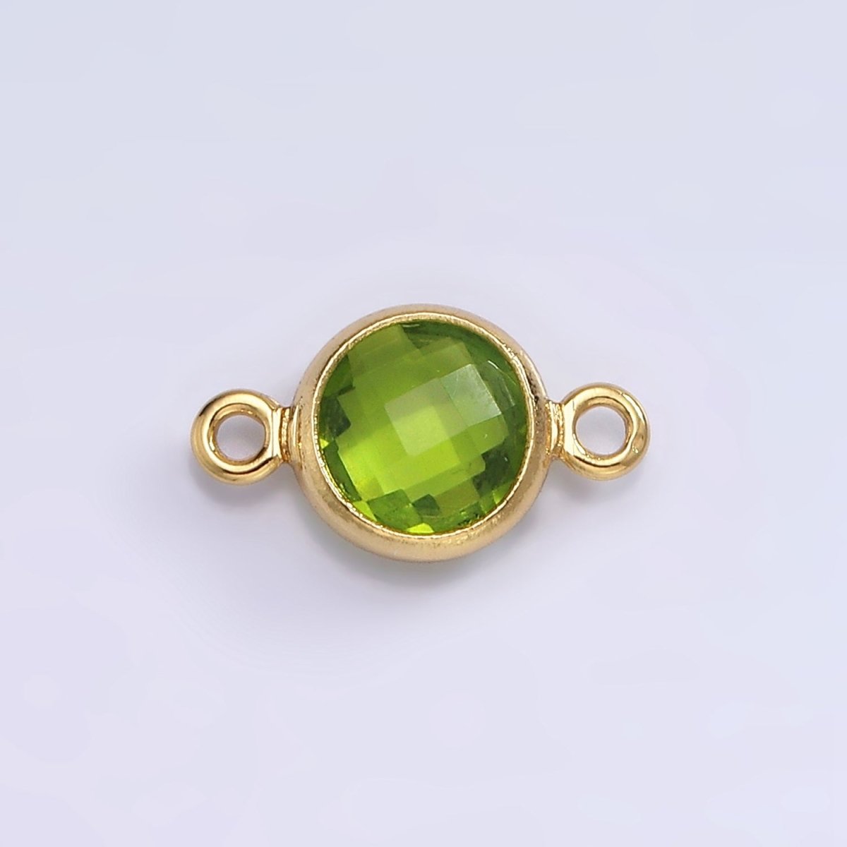 Mini 14k Gold Filled Cubic Zirconia Link Connector Color Faceted Crystal Charm Connector Birthstone Link Connector G-742~G-753