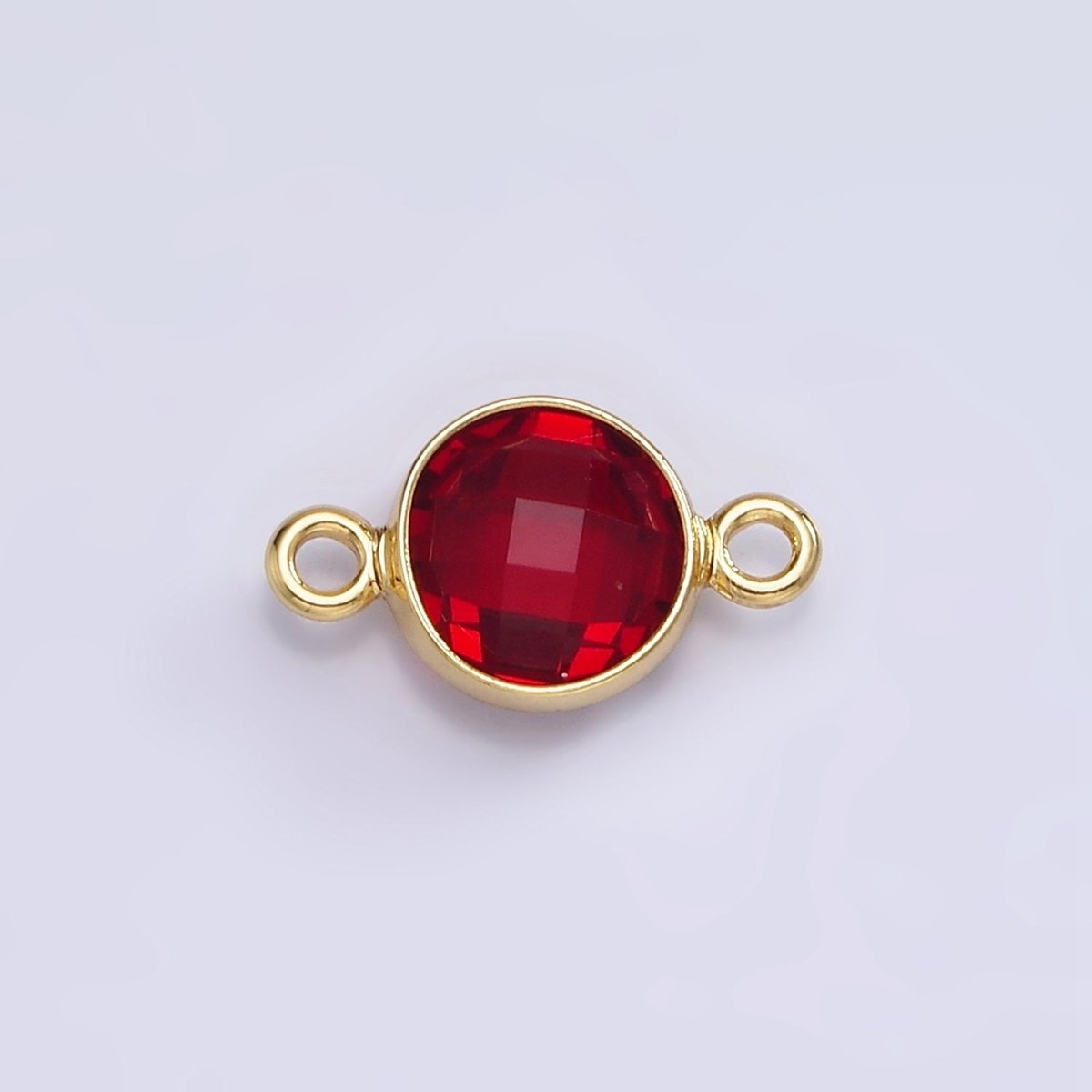 Mini 14k Gold Filled Cubic Zirconia Link Connector Color Faceted Crystal Charm Connector Birthstone Link Connector G-742~G-753
