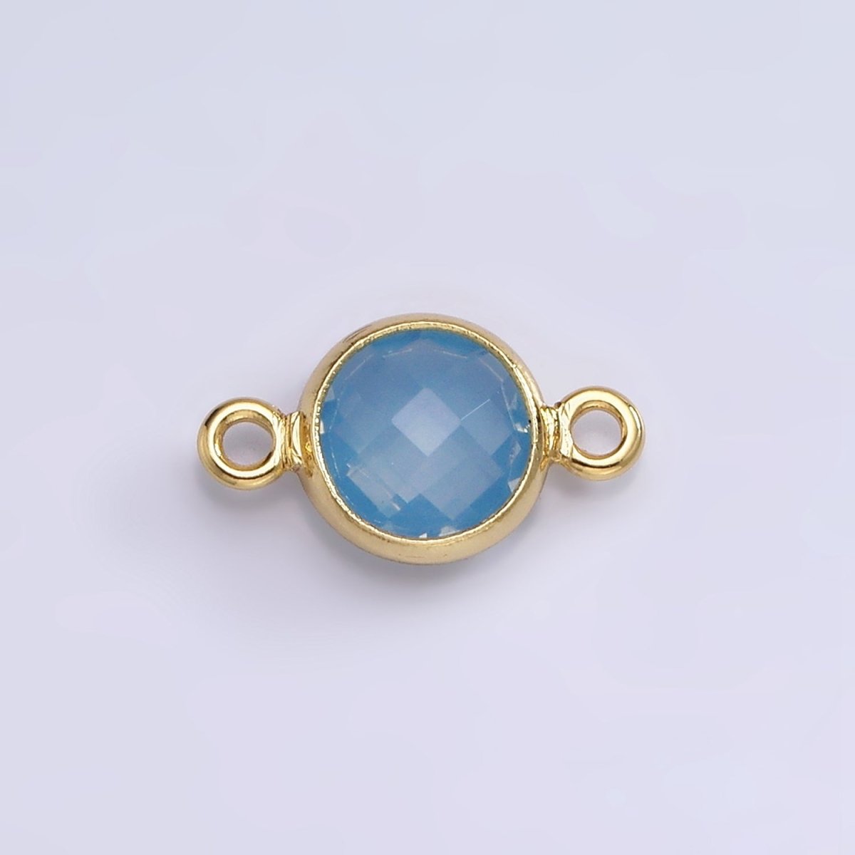 Mini 14k Gold Filled Cubic Zirconia Link Connector Color Faceted Crystal Charm Connector Birthstone Link Connector G-742~G-753