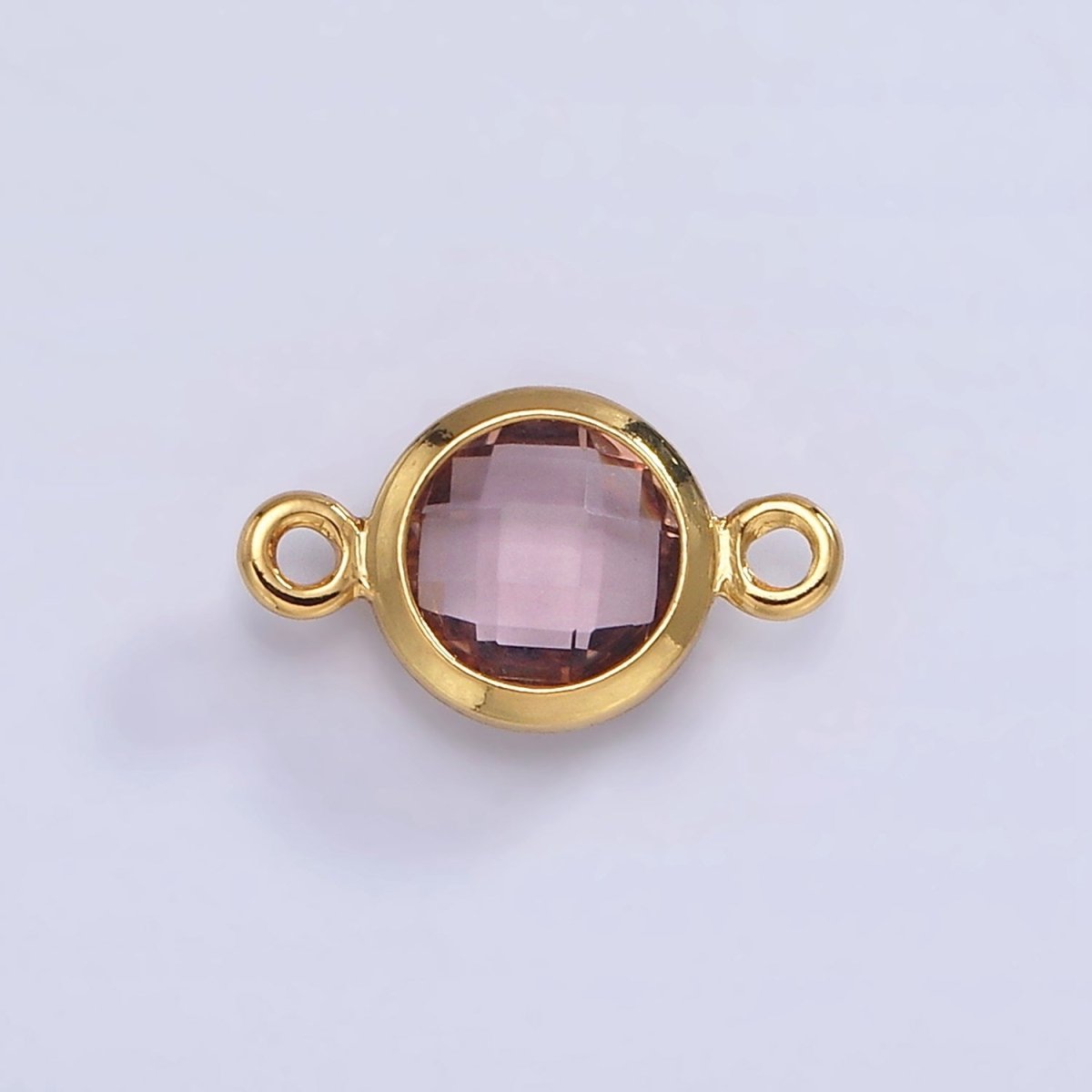 Mini 14k Gold Filled Cubic Zirconia Link Connector Color Faceted Crystal Charm Connector Birthstone Link Connector G-742~G-753