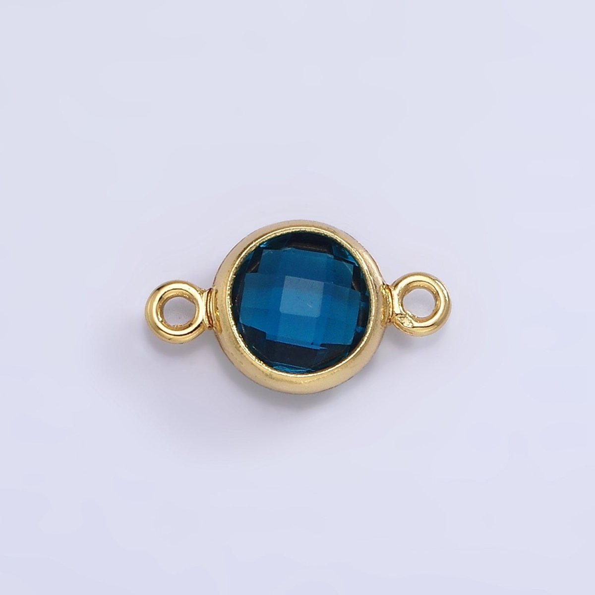 Mini 14k Gold Filled Cubic Zirconia Link Connector Color Faceted Crystal Charm Connector Birthstone Link Connector G-742~G-753