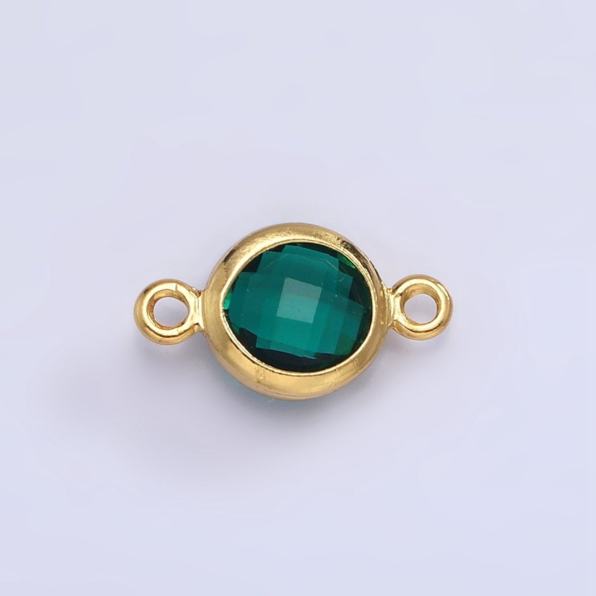 Mini 14k Gold Filled Cubic Zirconia Link Connector Color Faceted Crystal Charm Connector Birthstone Link Connector G-742~G-753