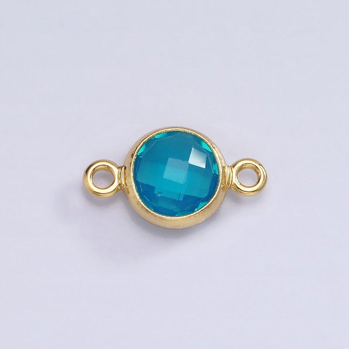 Mini 14k Gold Filled Cubic Zirconia Link Connector Color Faceted Crystal Charm Connector Birthstone Link Connector G-742~G-753