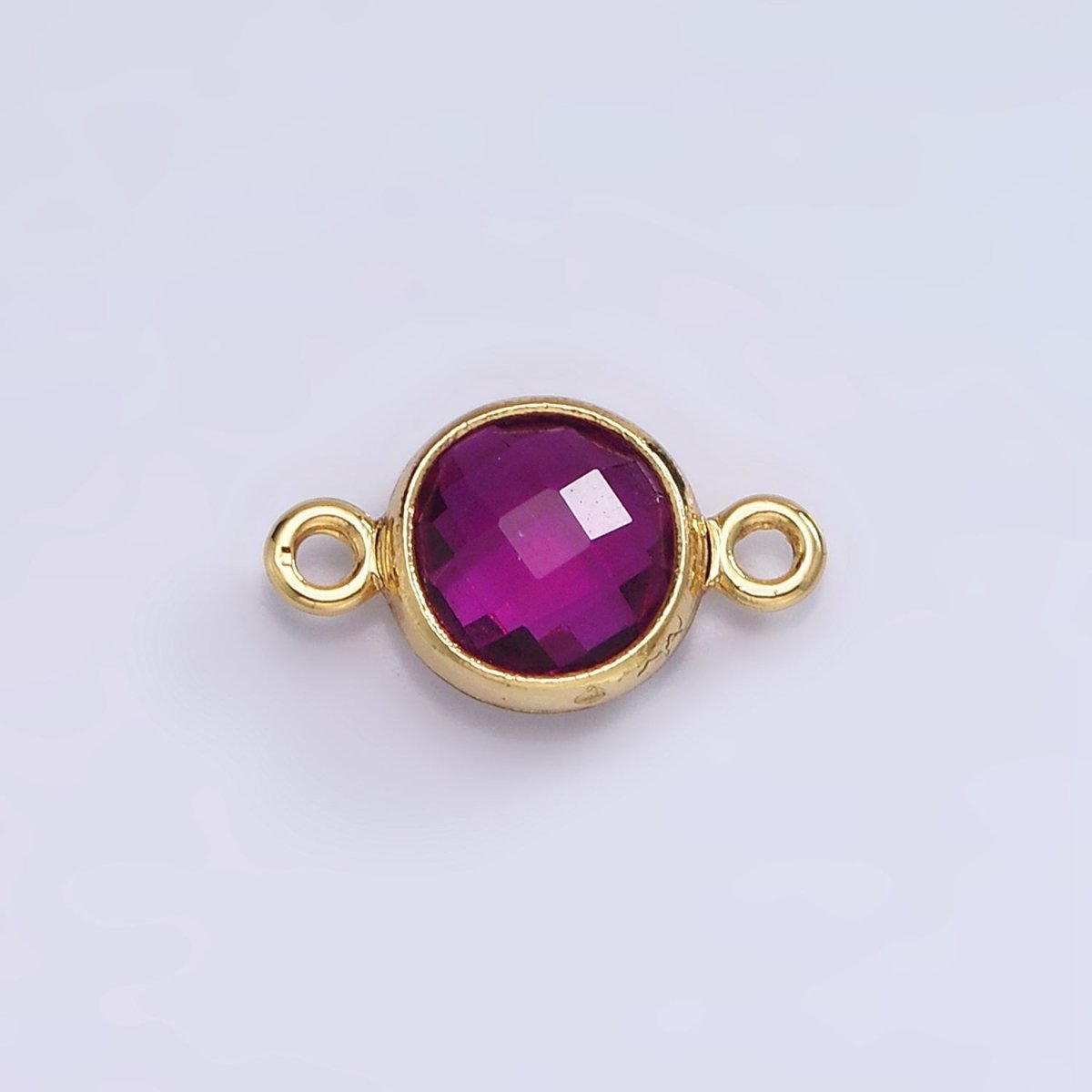 Mini 14k Gold Filled Cubic Zirconia Link Connector Color Faceted Crystal Charm Connector Birthstone Link Connector G-742~G-753