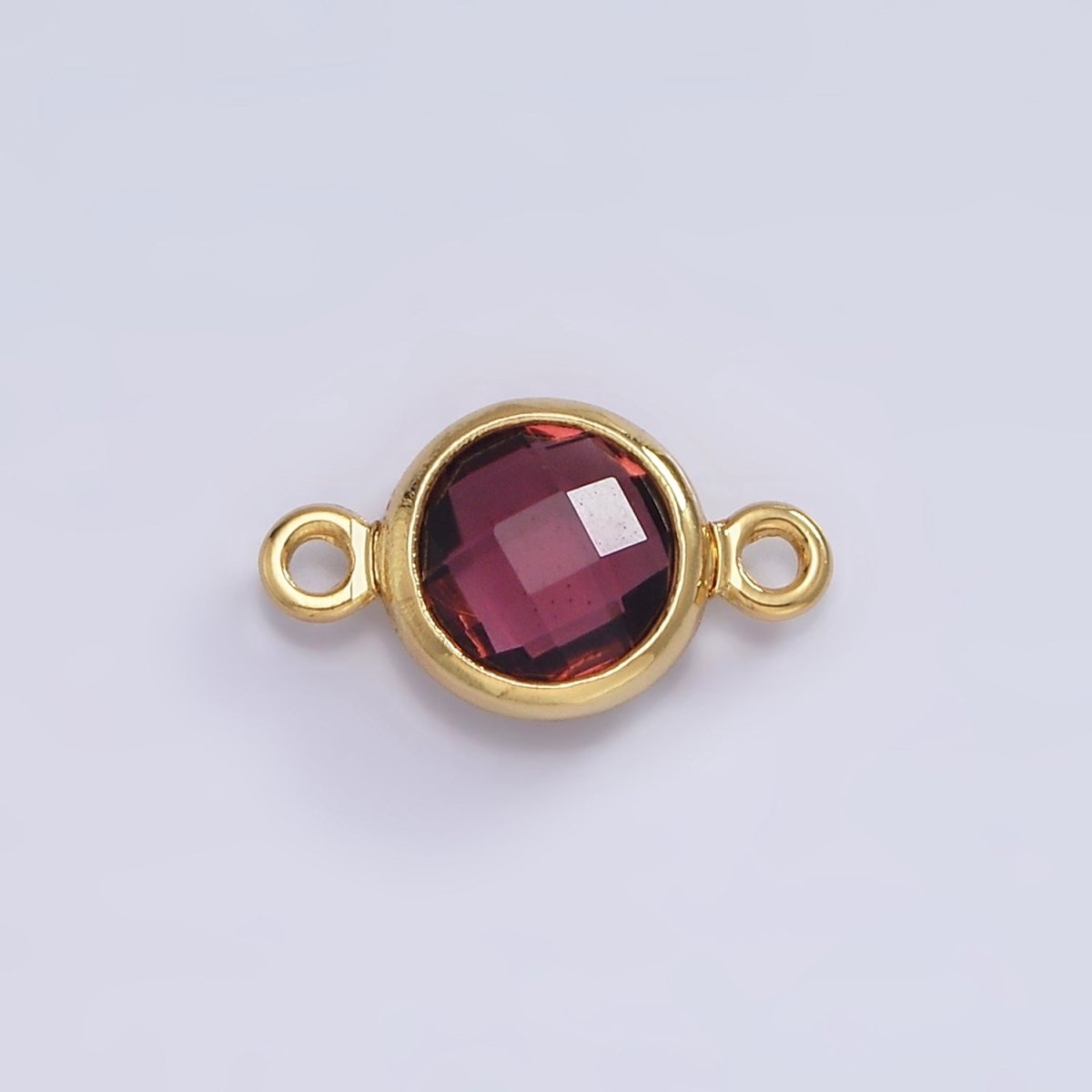 Mini 14k Gold Filled Cubic Zirconia Link Connector Color Faceted Crystal Charm Connector Birthstone Link Connector G-742~G-753