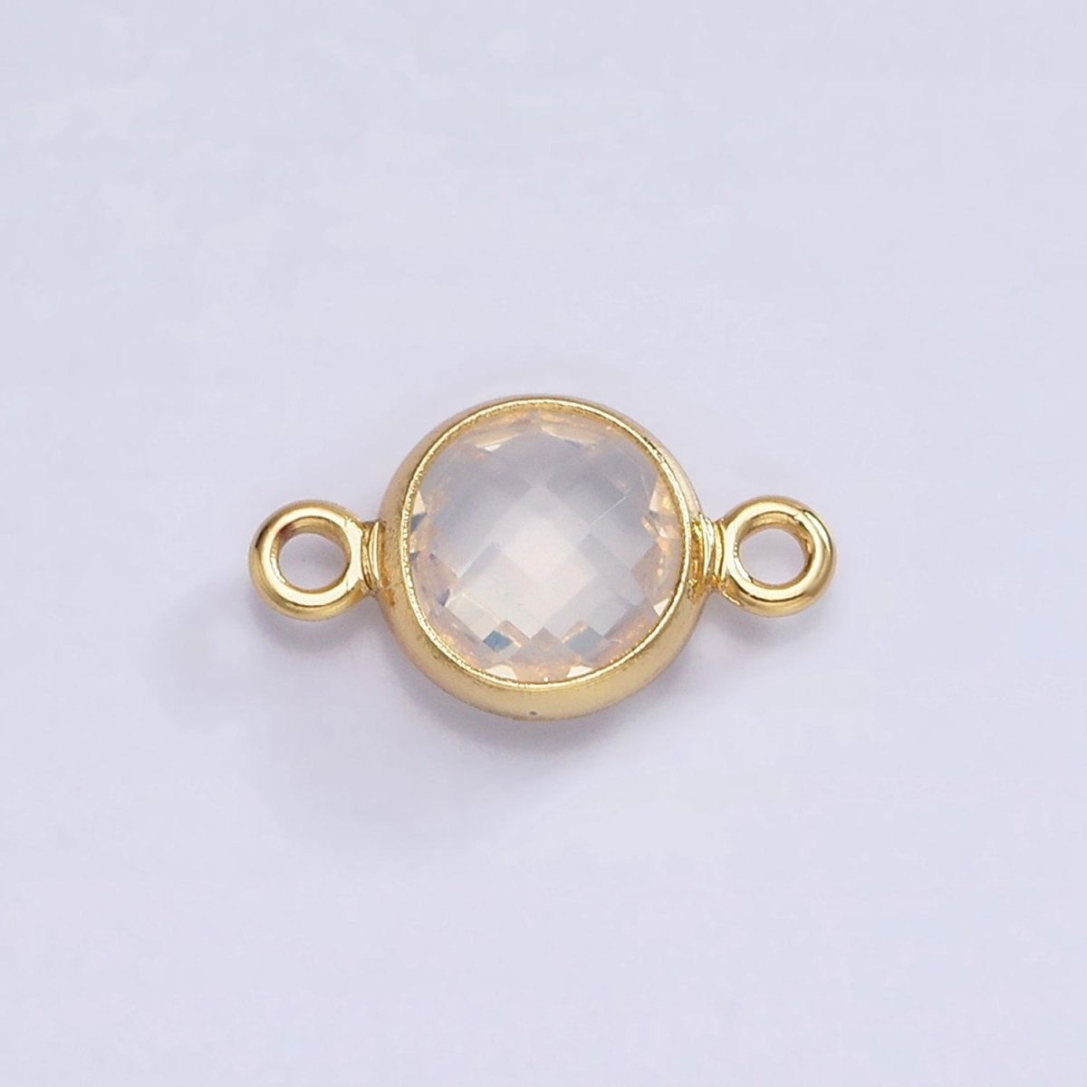 Mini 14k Gold Filled Cubic Zirconia Link Connector Color Faceted Crystal Charm Connector Birthstone Link Connector G-742~G-753