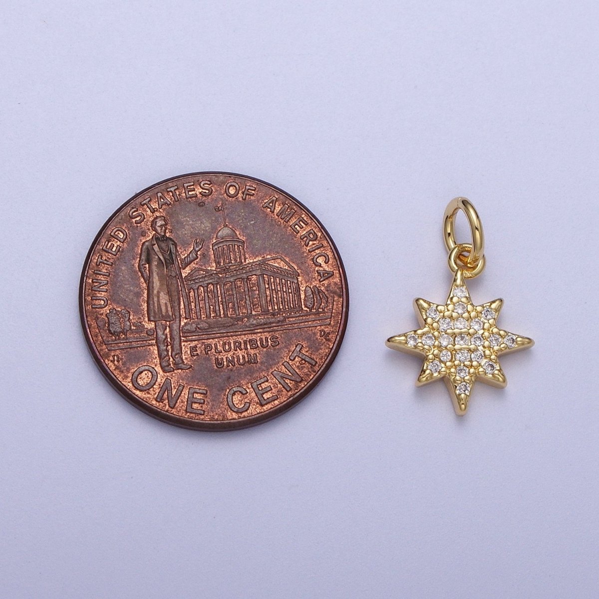 Mini 14k Gold Filled Star Charm Clear Star CZ Celestial Charm | N-219