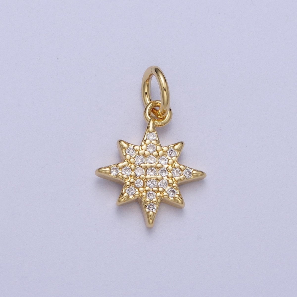Mini 14k Gold Filled Star Charm Clear Star CZ Celestial Charm | N-219