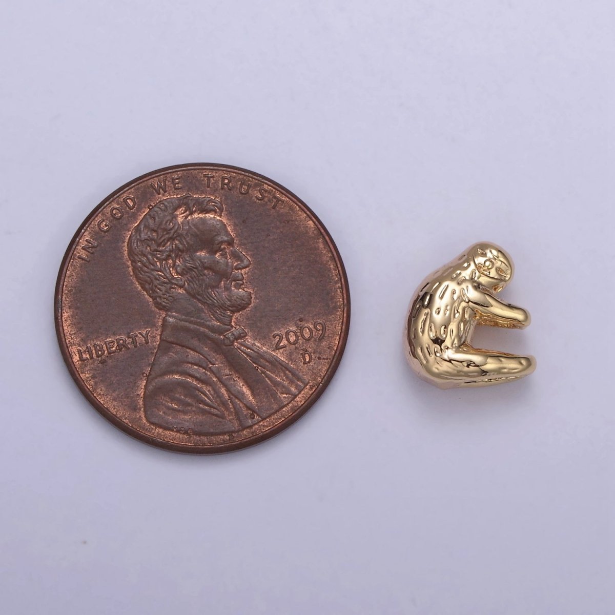 Mini 16K Gold Filled Lazy Sloth Charm for Necklace Bracelet Pendant Jewelry N-629