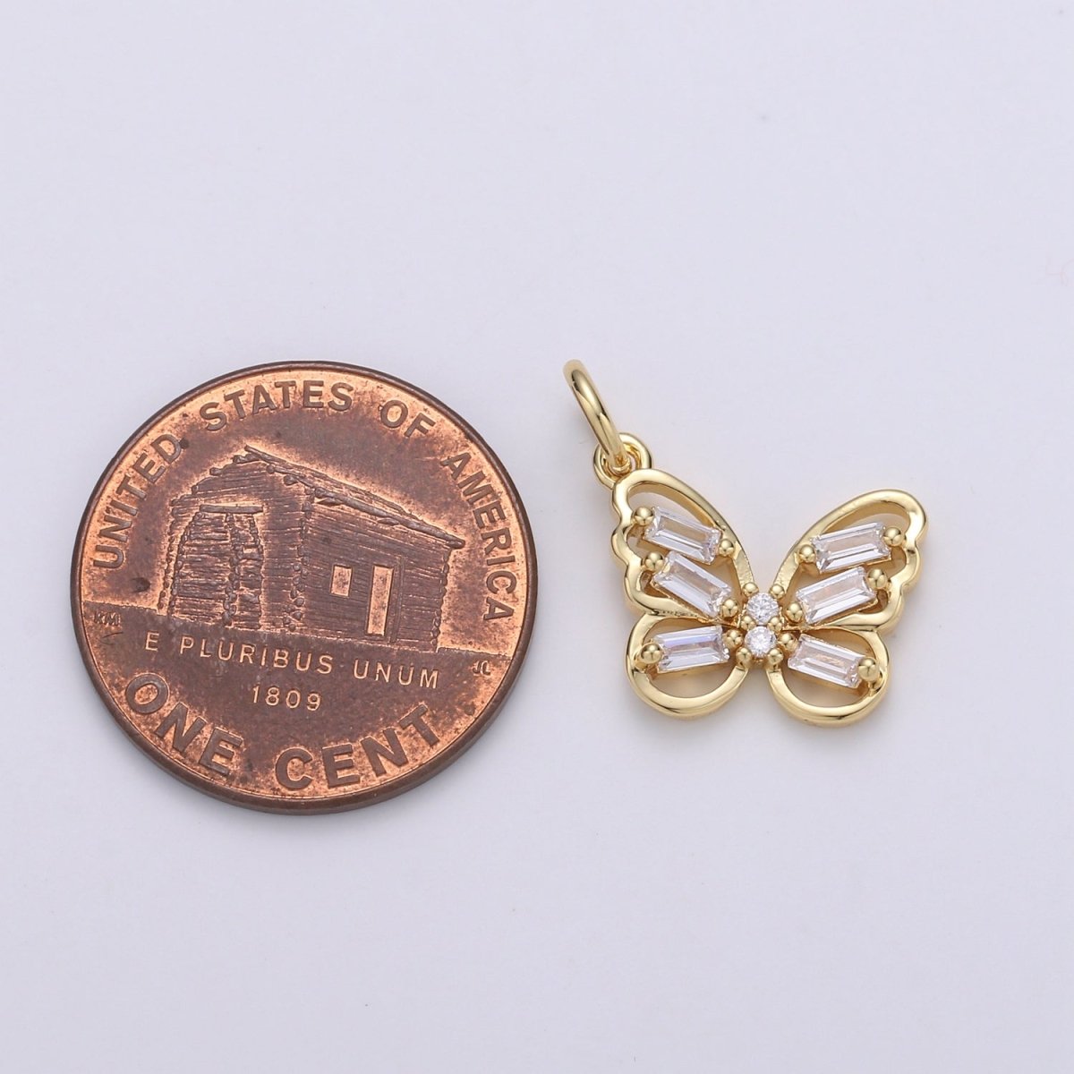 Mini 24k Gold Filled Butterfly Charm E-006