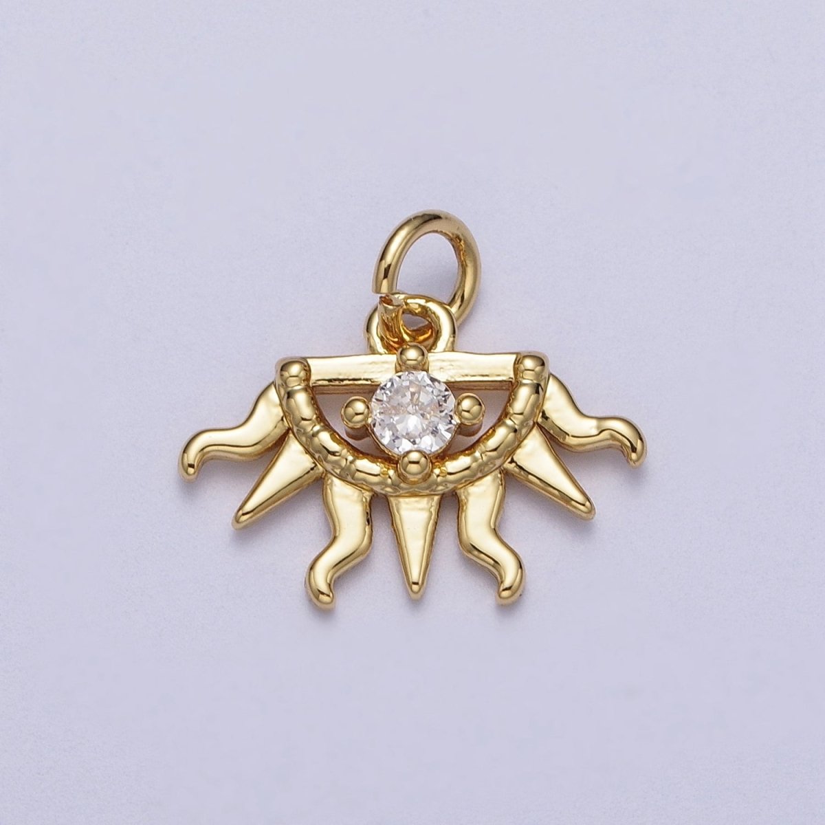 Mini 24K Gold Filled Half Celestial Sun Charm Bohemian Charm N-400