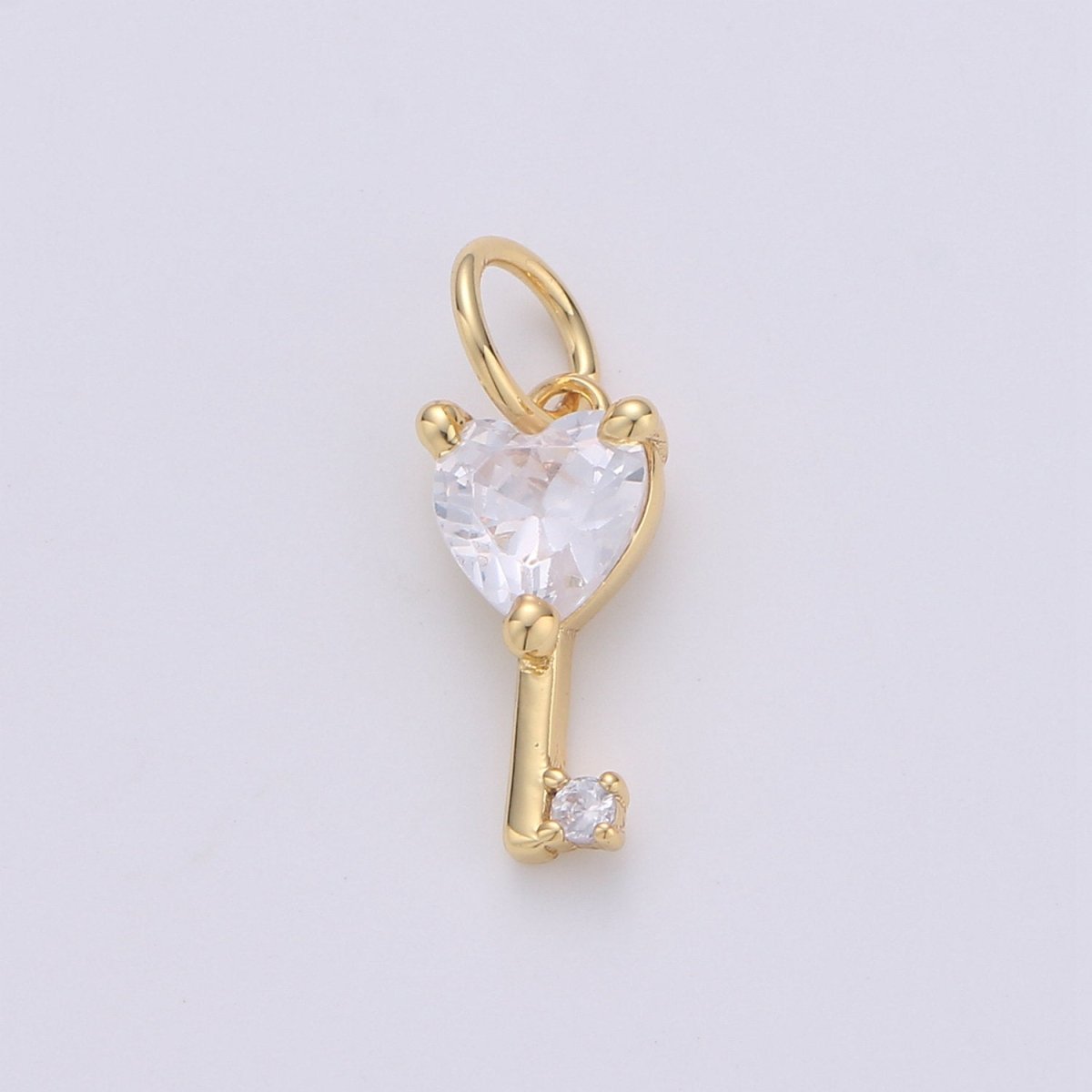 Mini 24k Gold Filled Heart Charms, Gold Filled Love Charm, Cubic Charm ,Gold Love Key charm Relationship Jewelry Inspired D-561