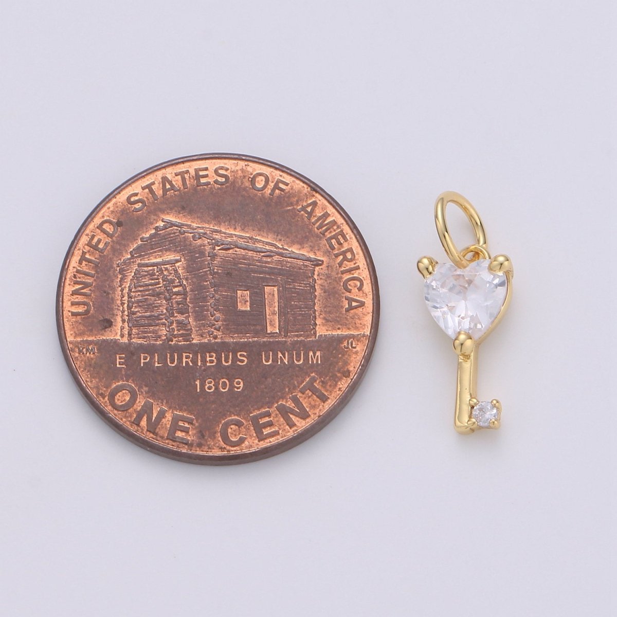 Mini 24k Gold Filled Heart Charms, Gold Filled Love Charm, Cubic Charm ,Gold Love Key charm Relationship Jewelry Inspired D-561