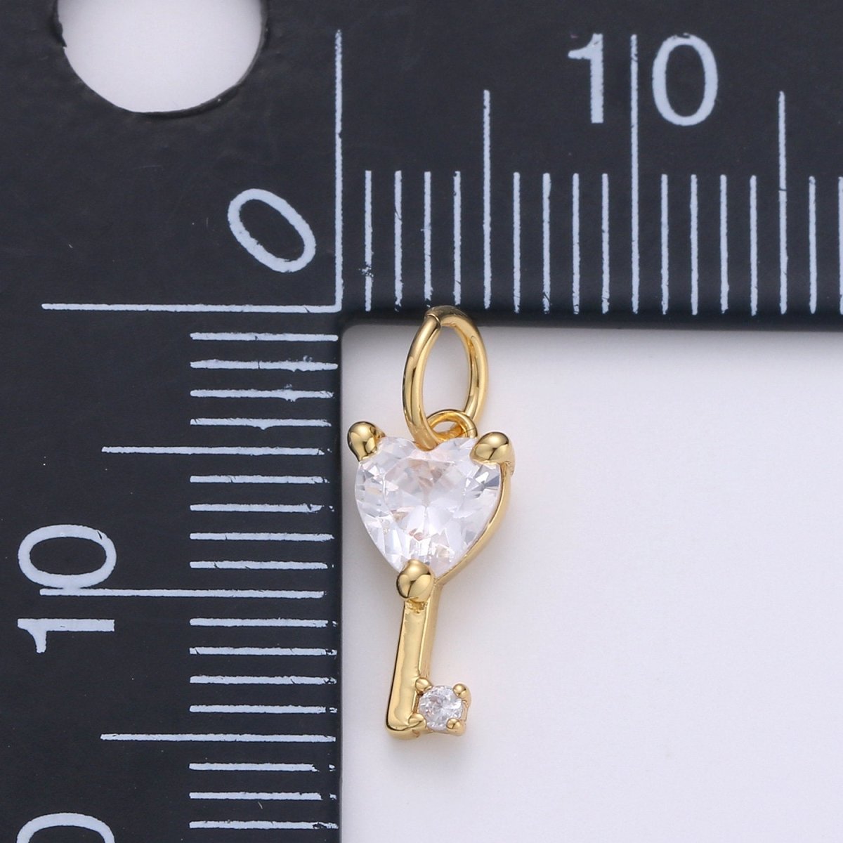 Mini 24k Gold Filled Heart Charms, Gold Filled Love Charm, Cubic Charm ,Gold Love Key charm Relationship Jewelry Inspired D-561