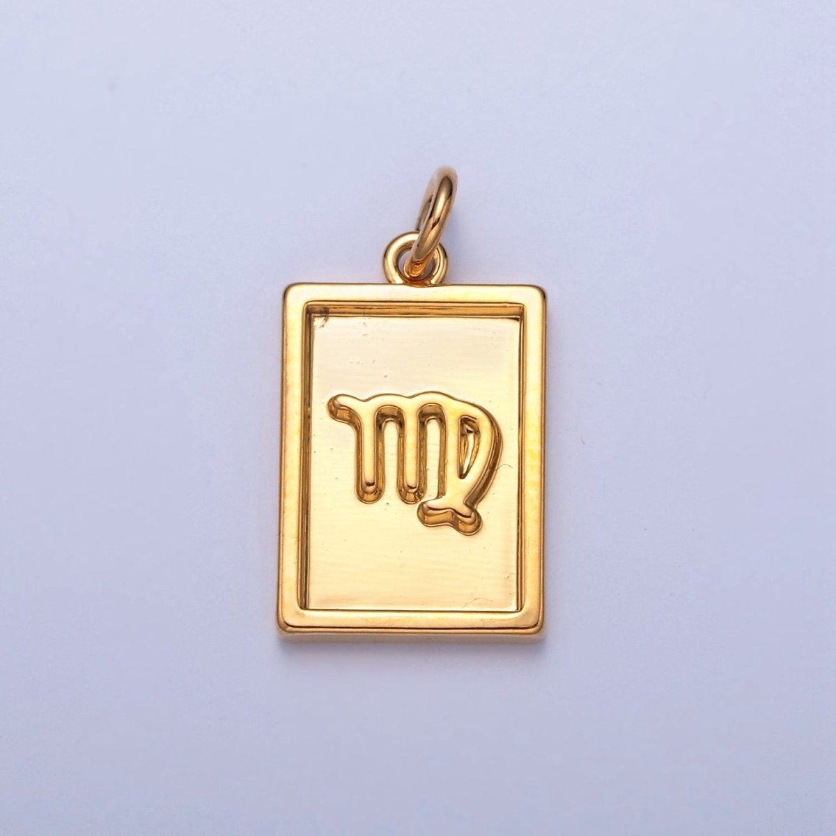 Mini 24k Gold Filled Tag Zodiac Charm Dainty Tile Astrological Zodiac Signs Add on Charm A-A1427-A-A1432