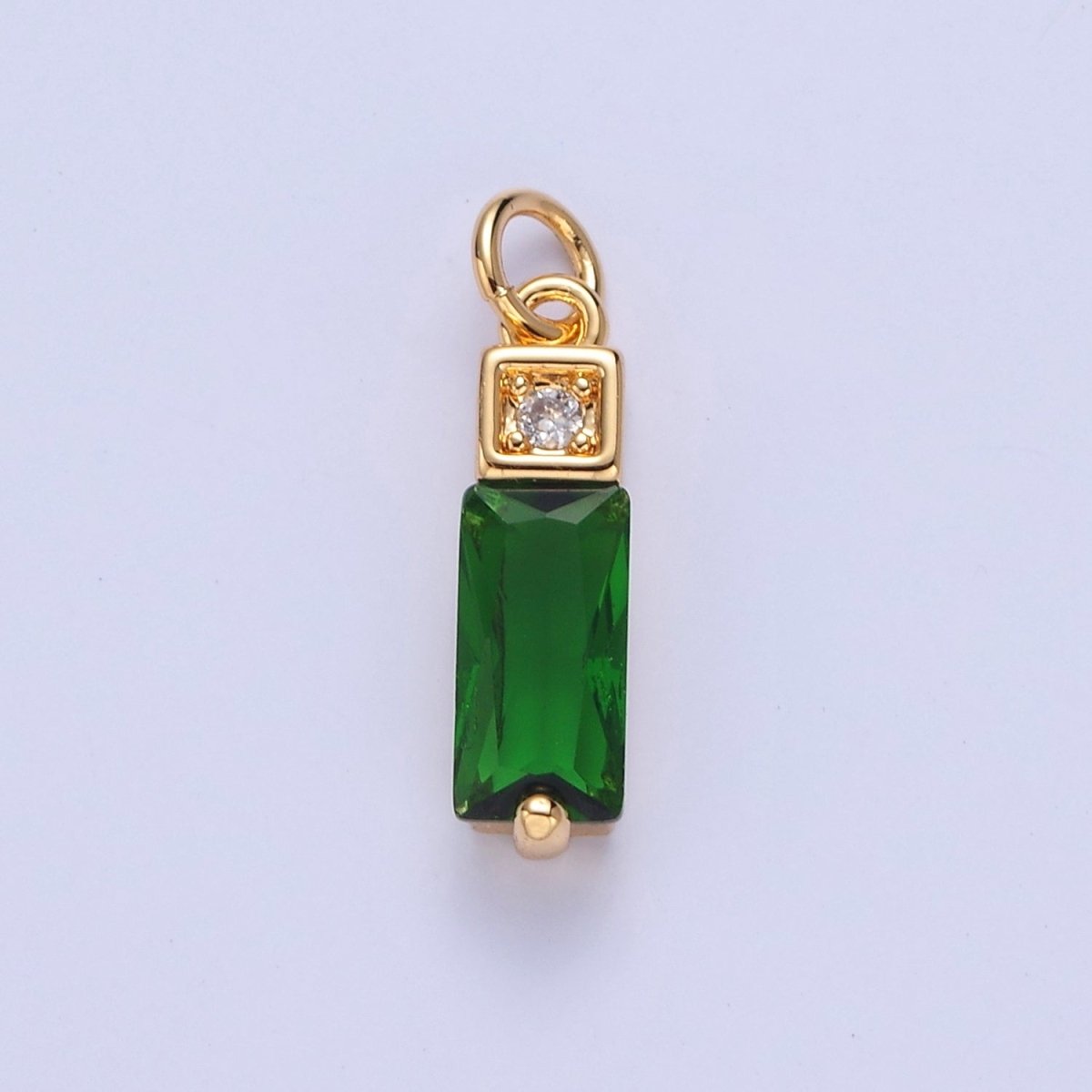 Mini Baguette Cz Charm Black Green Pink CZ Stone for Dangle Charm W-290 W-291 W-292