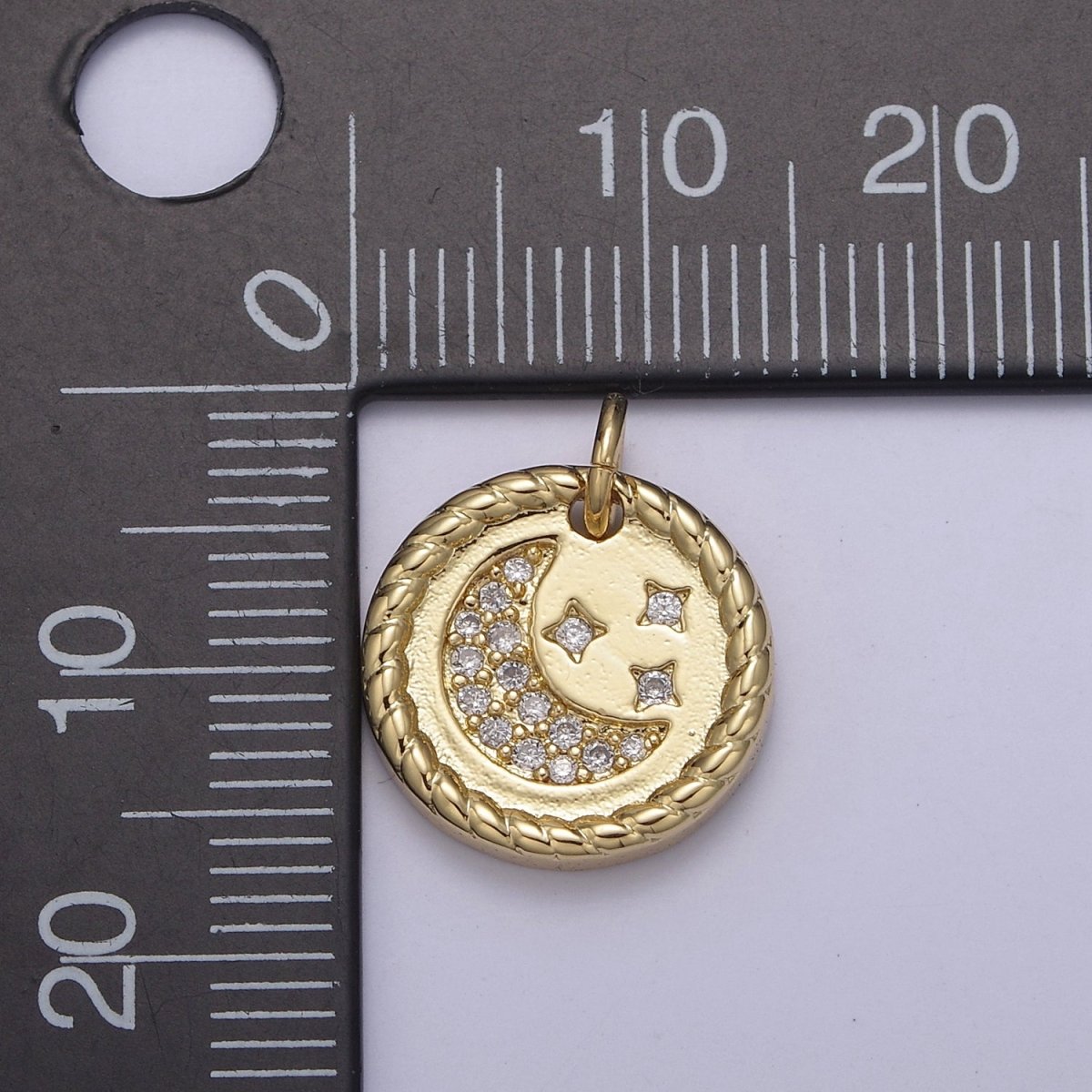 Mini Celestial Charm 14k Gold Filled Crescent Moon Star Charm Add on Charm for Bracelet Necklace Earring N-810