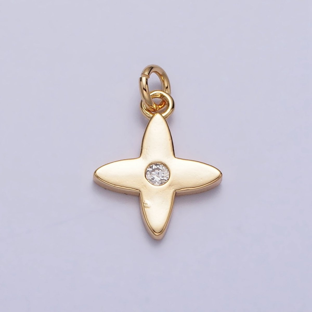 Mini Celestial Star Blossom Flower CZ Charm in Gold & Silver | AC224 AC303