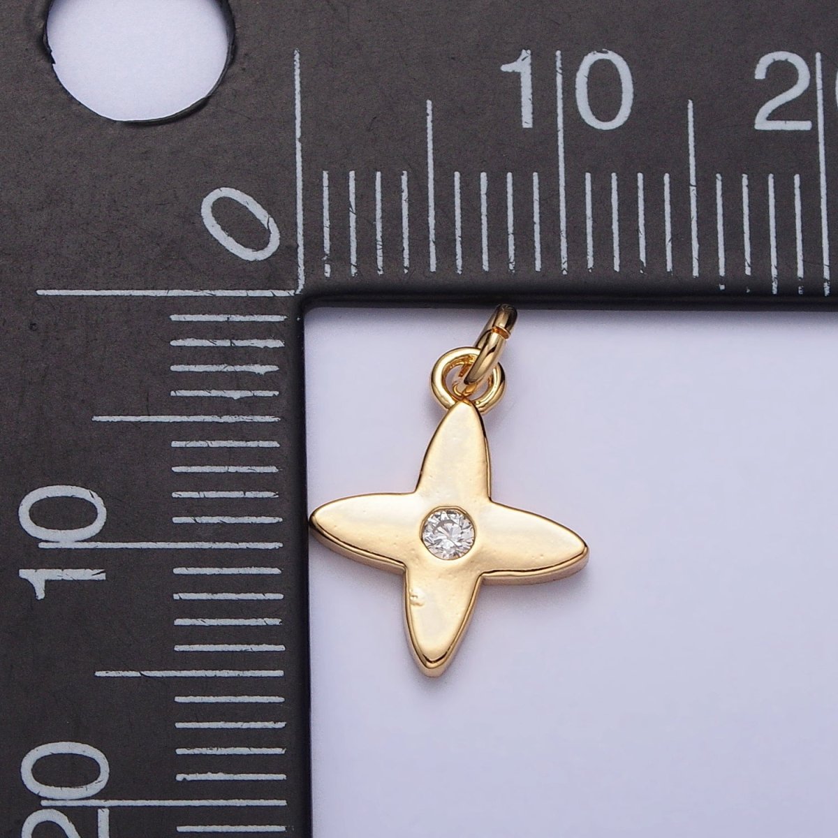 Mini Celestial Star Blossom Flower CZ Charm in Gold & Silver | AC224 AC303