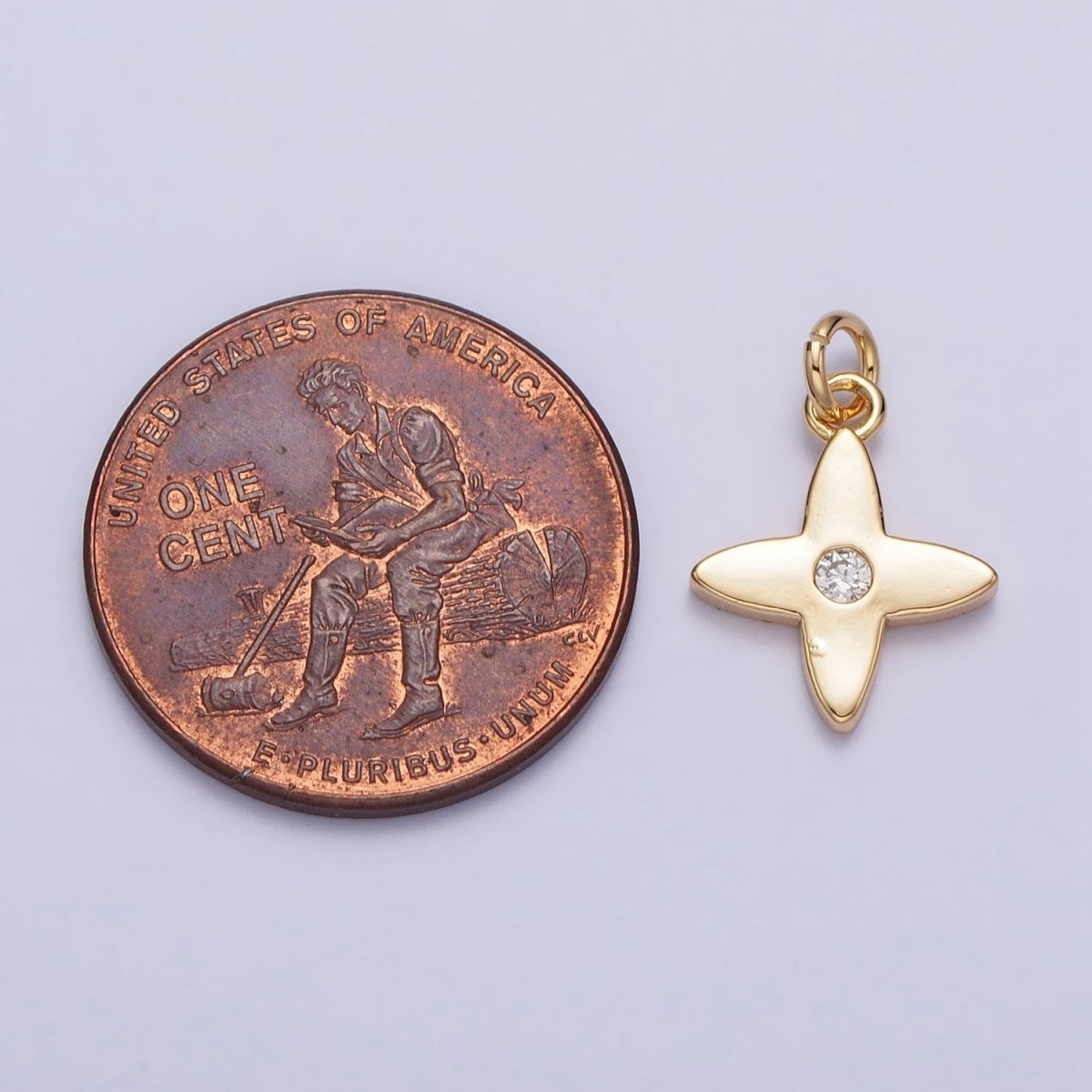 Mini Celestial Star Blossom Flower CZ Charm in Gold & Silver | AC224 AC303