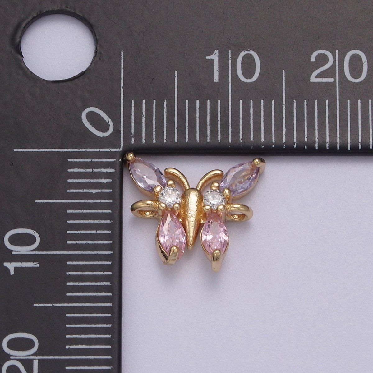 Mini Cz Gold Butterfly Charm Connector For Minimalist Jewelry Necklace Bracelet Component F-161