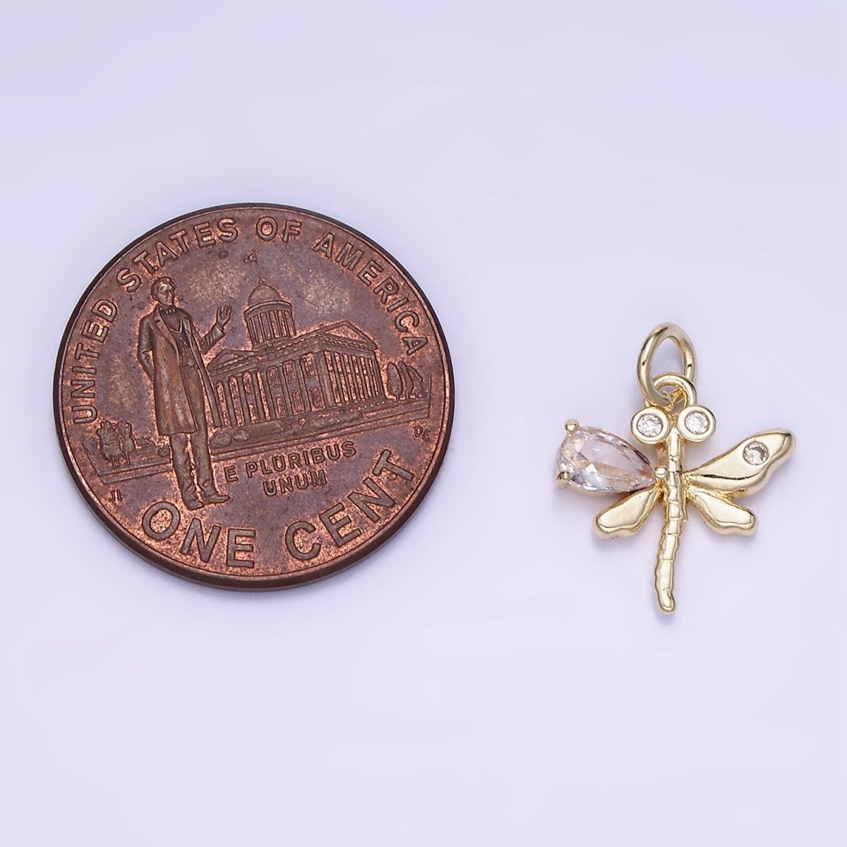 Mini Dragon Fly Charm 14K Gold Filled Insect Pendant | AG-673