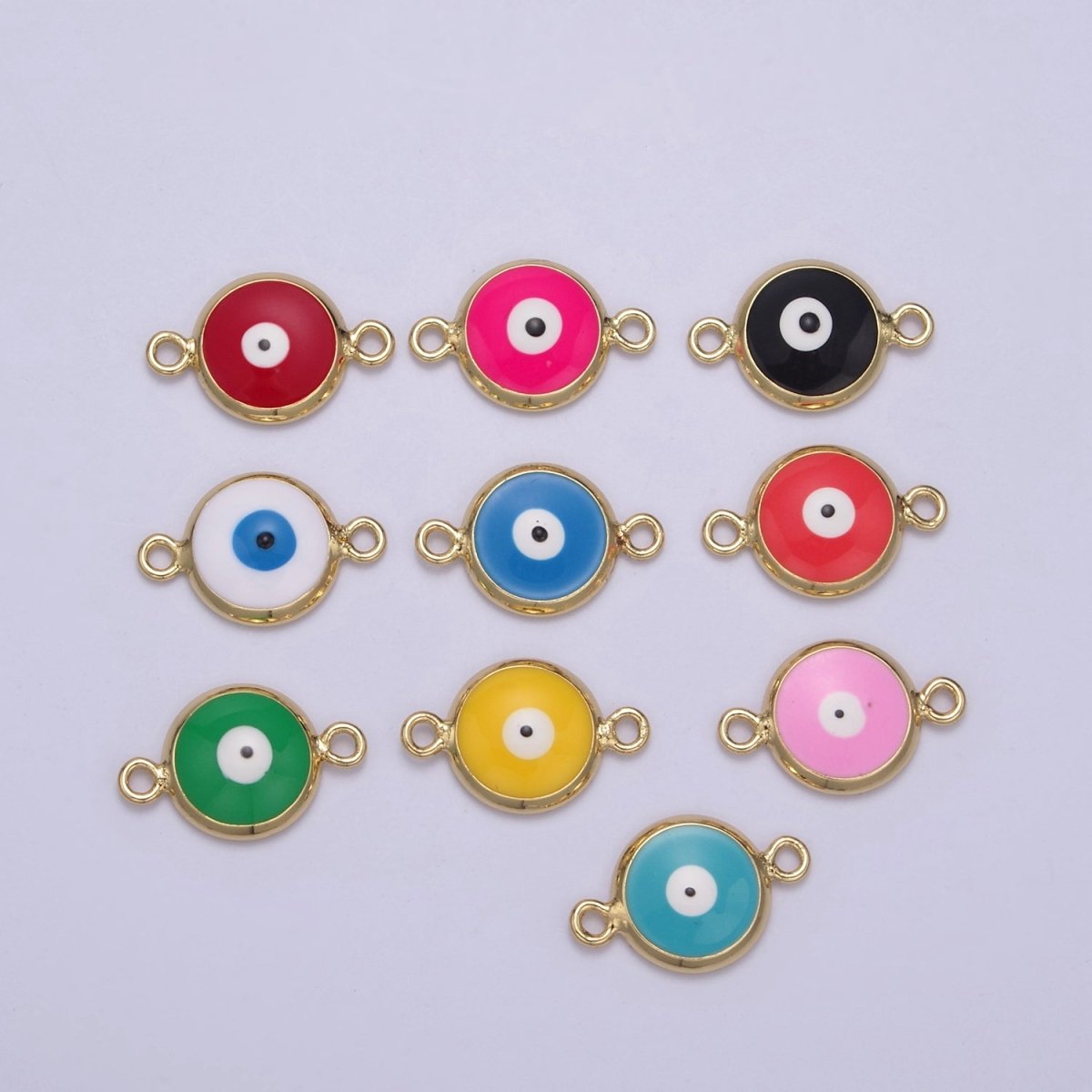 Mini Evil Eye Connector, Gold Filled Evil Eye Jewelry, Lucky Eye Jewelry, Evil Eye Charms, Evil Eye Jewelry, Good Luck Charms Y-434 - Y-443