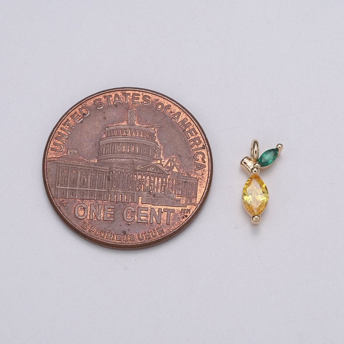 Mini Fruit Charm 18k Gold filled Yellow Charm for Bracelet Necklace Earring Component Fresh Fruity Charming Fruit Collection