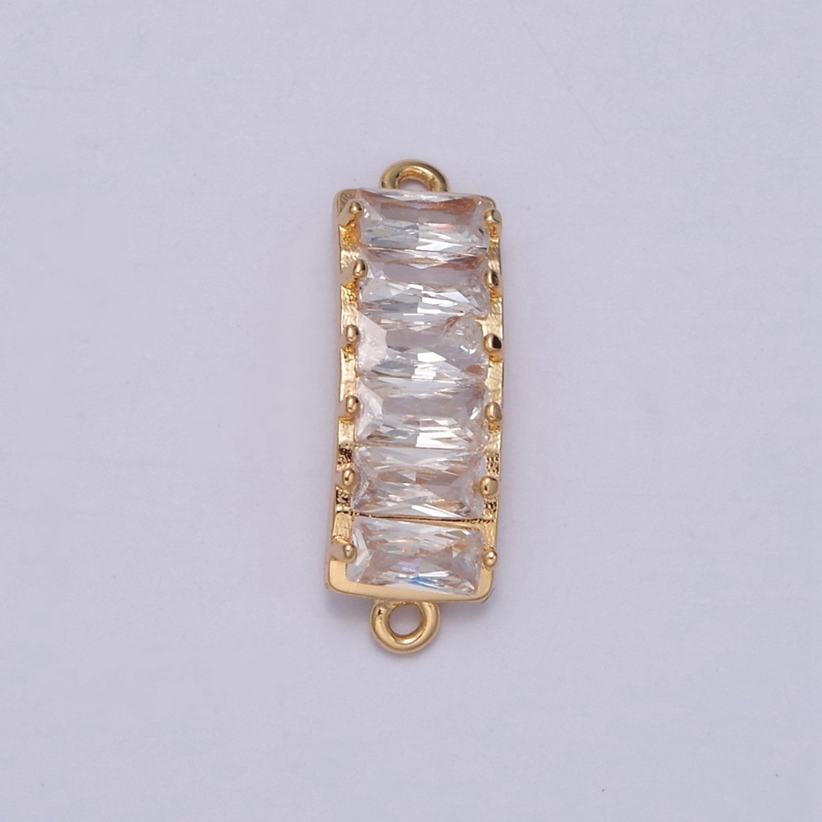OS Mini Gold Baguette Charm Connector for Bracelet Necklace 16k Gold Filled F-696