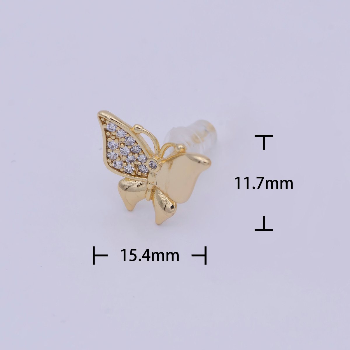 Mini Gold Butterfly Stud Earring T-356