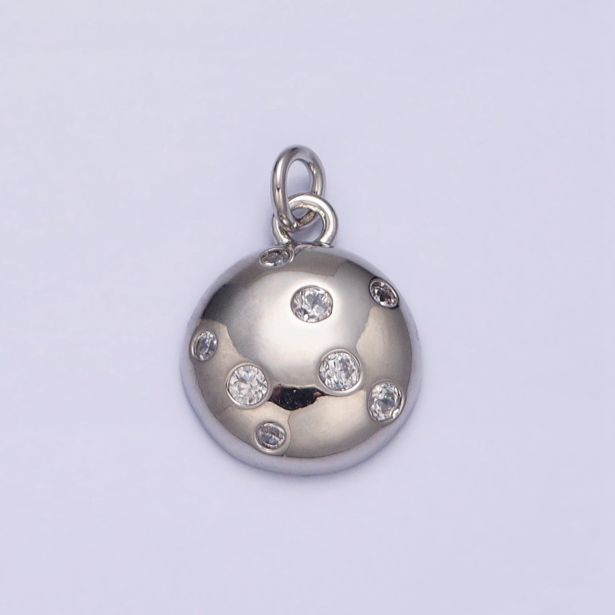 Mini Gold Circle Charm with CZ Stone Dots Bubble Geometric Pendant AC510 AC511