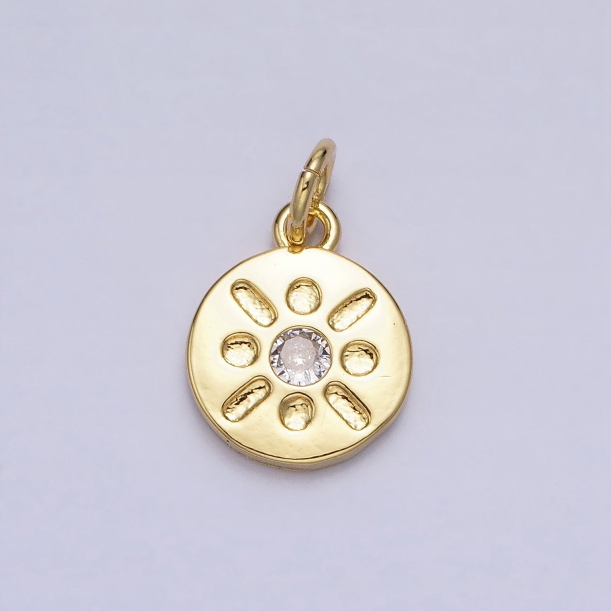 Mini Gold Coin Charm Sun Charm CZ Bohemian Jewelry AC655