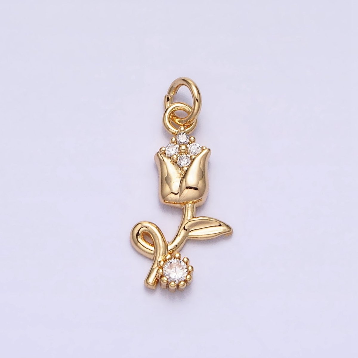 14K Gold Filled Rose Flower Mini Add-On Charm in Gold & Silver | AC500 AC501