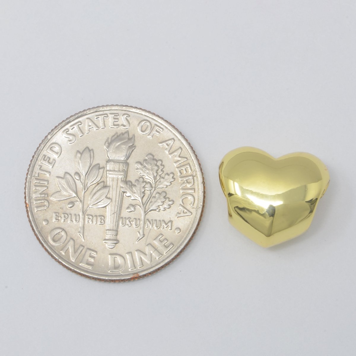 Mini Gold Heart Beads, Plain Gold Filled Love Valentine Couple Heart Accessories Making Beads B-573