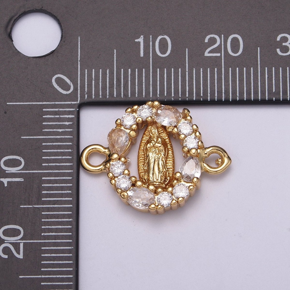 Mini Gold Lady Guadalupe Charm Link Connector for Bracelet Necklace Supply Component F-072
