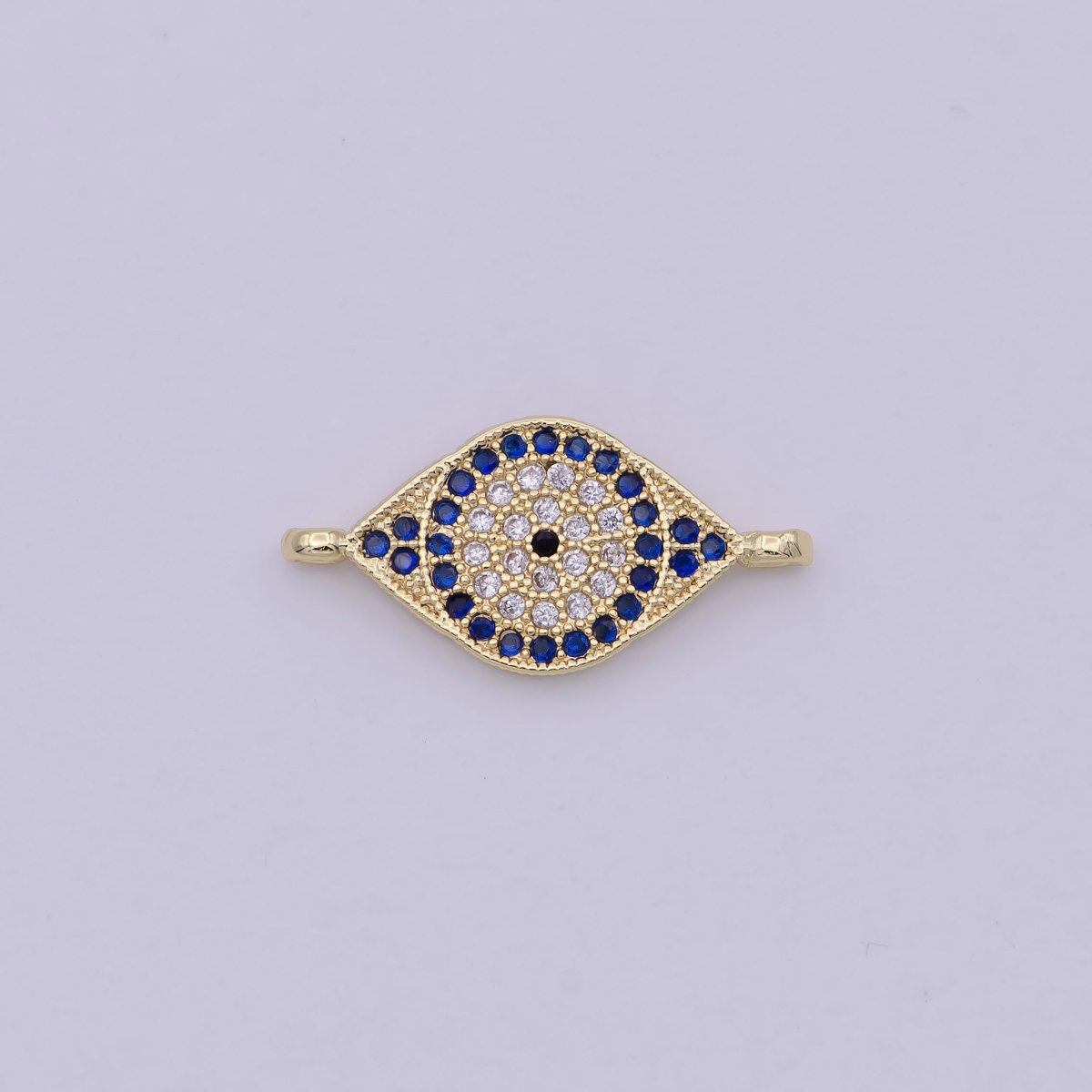 Mini Gold / Silver Cubic Evil eye Charm Connector for Link connector Bracelet, Necklace Component F-047