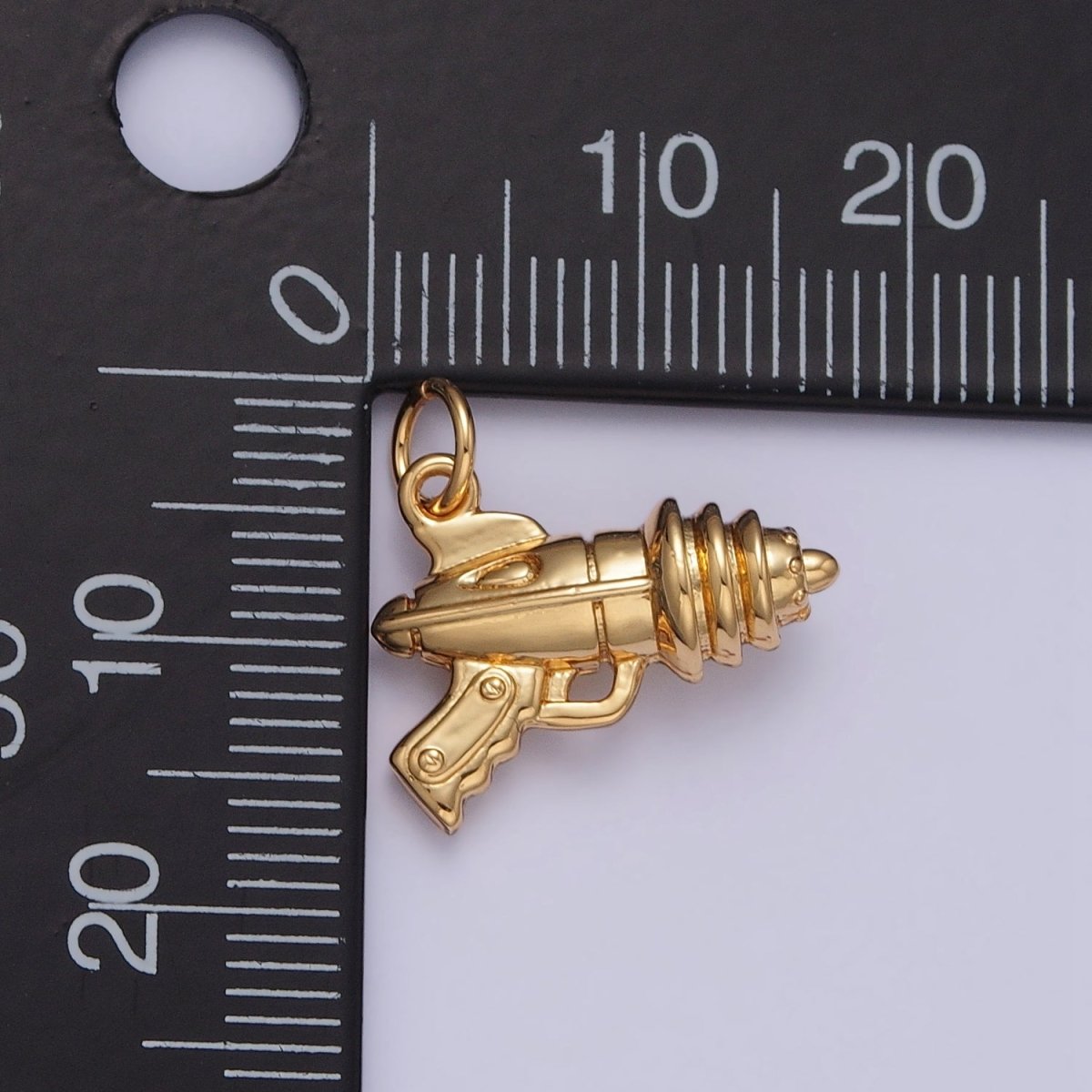 Mini Gold Space Gun Blaster Charm | X-144
