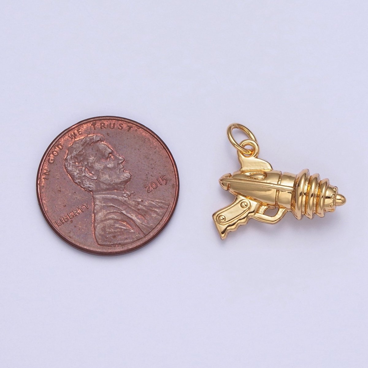 Mini Gold Space Gun Blaster Charm | X-144