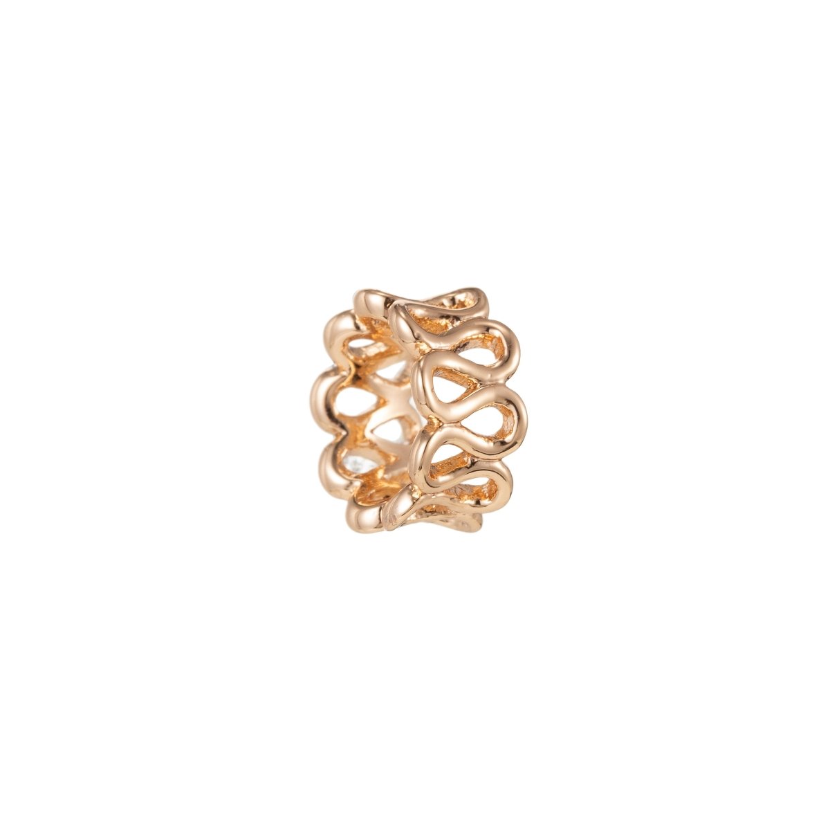 Mini Golden Spiral Beads Ball, Plain Gold Filled Geometric Wheel Jewelry Making Beads B-265