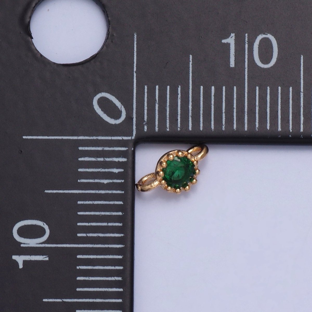 OS Mini Green CZ Gold Pave Charm Connector for Bracelet Necklace 16k Gold Filled F-695
