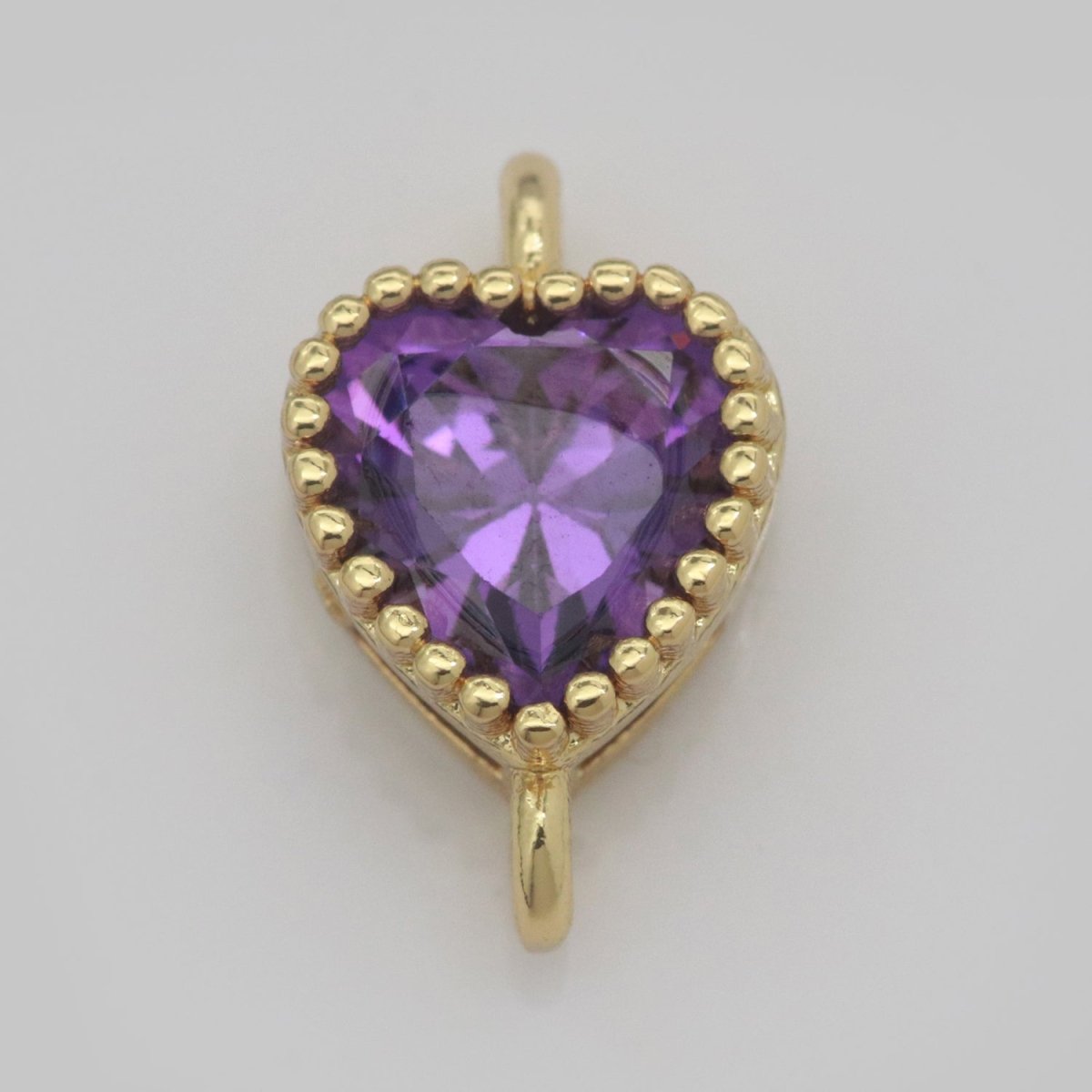 Mini Heart Charm Connector Cubic Love Cz Colorful Link Connector for Necklace Bracelet Earring Supply Y-330~Y-337