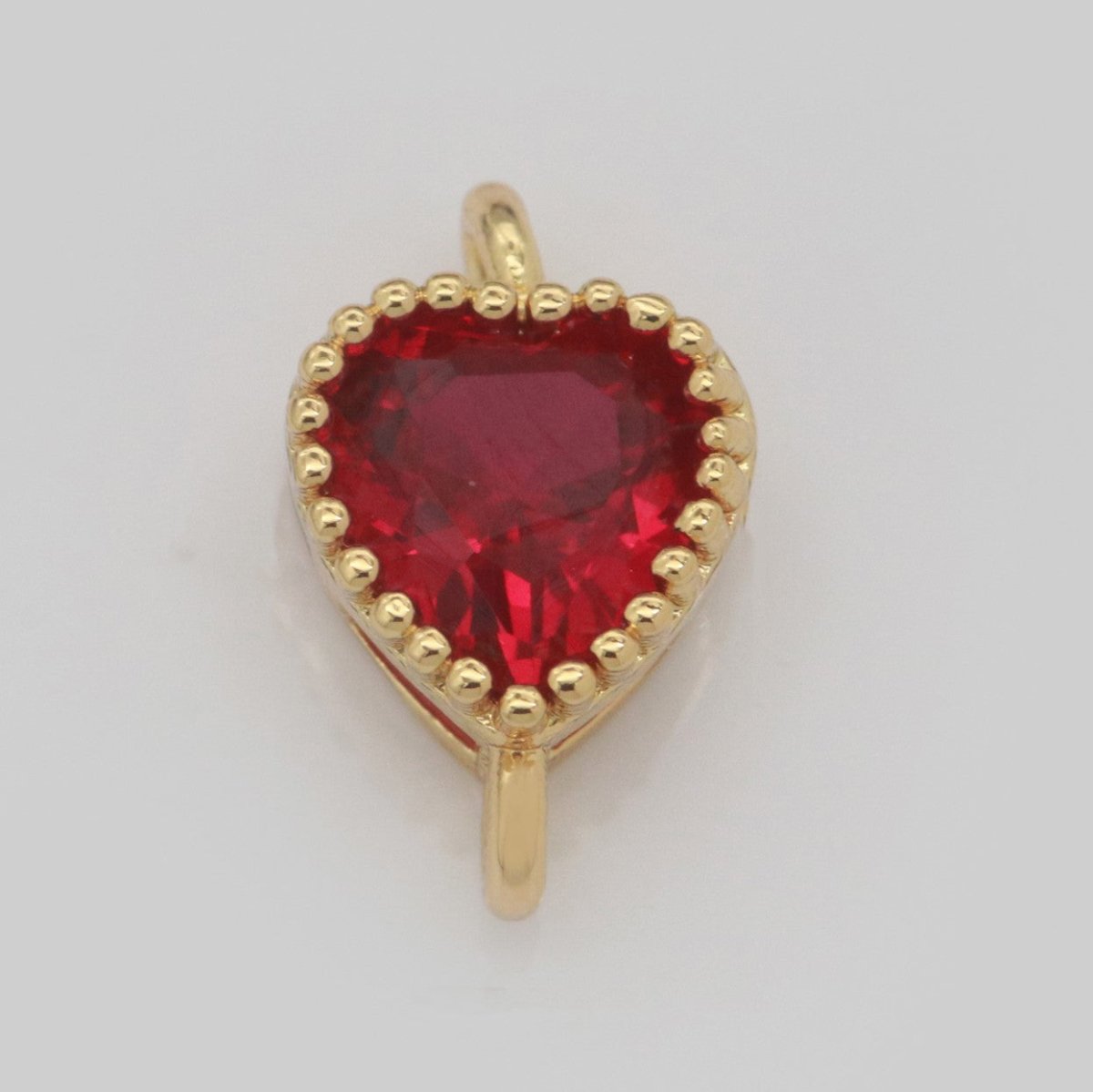 Mini Heart Charm Connector Cubic Love Cz Colorful Link Connector for Necklace Bracelet Earring Supply Y-330~Y-337