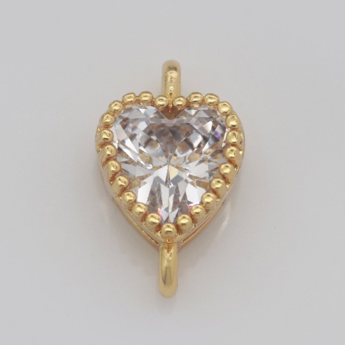 Mini Heart Charm Connector Cubic Love Cz Colorful Link Connector for Necklace Bracelet Earring Supply Y-330~Y-337