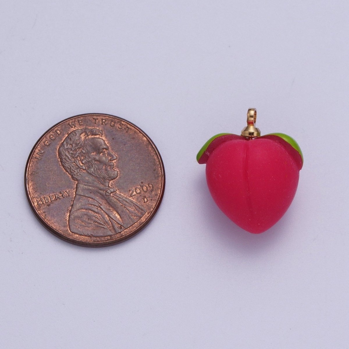 Mini Hot Pink Red Peach Charm For DIY Summer Fruits Jewelry Making | X-750