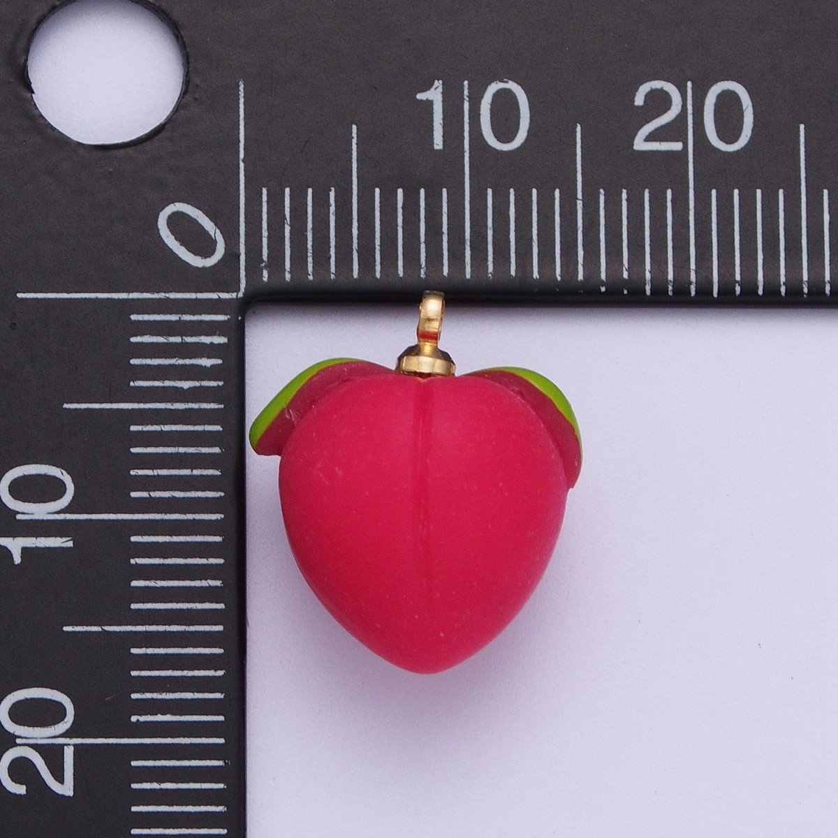Mini Hot Pink Red Peach Charm For DIY Summer Fruits Jewelry Making | X-750