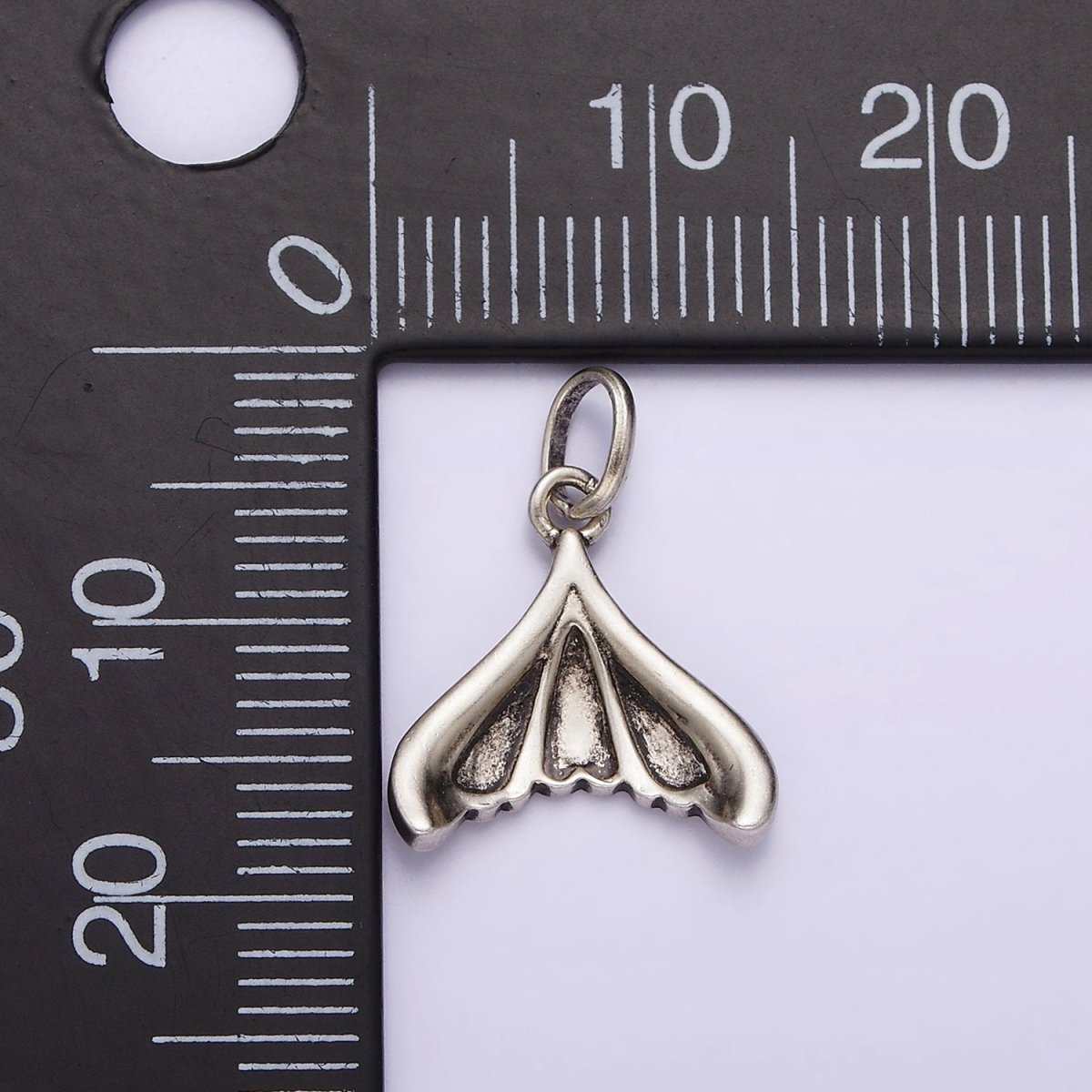 Mini Mermaid Tail Charm Coin Whale Pendant in 925 Sterling Silver Pendant SL-316