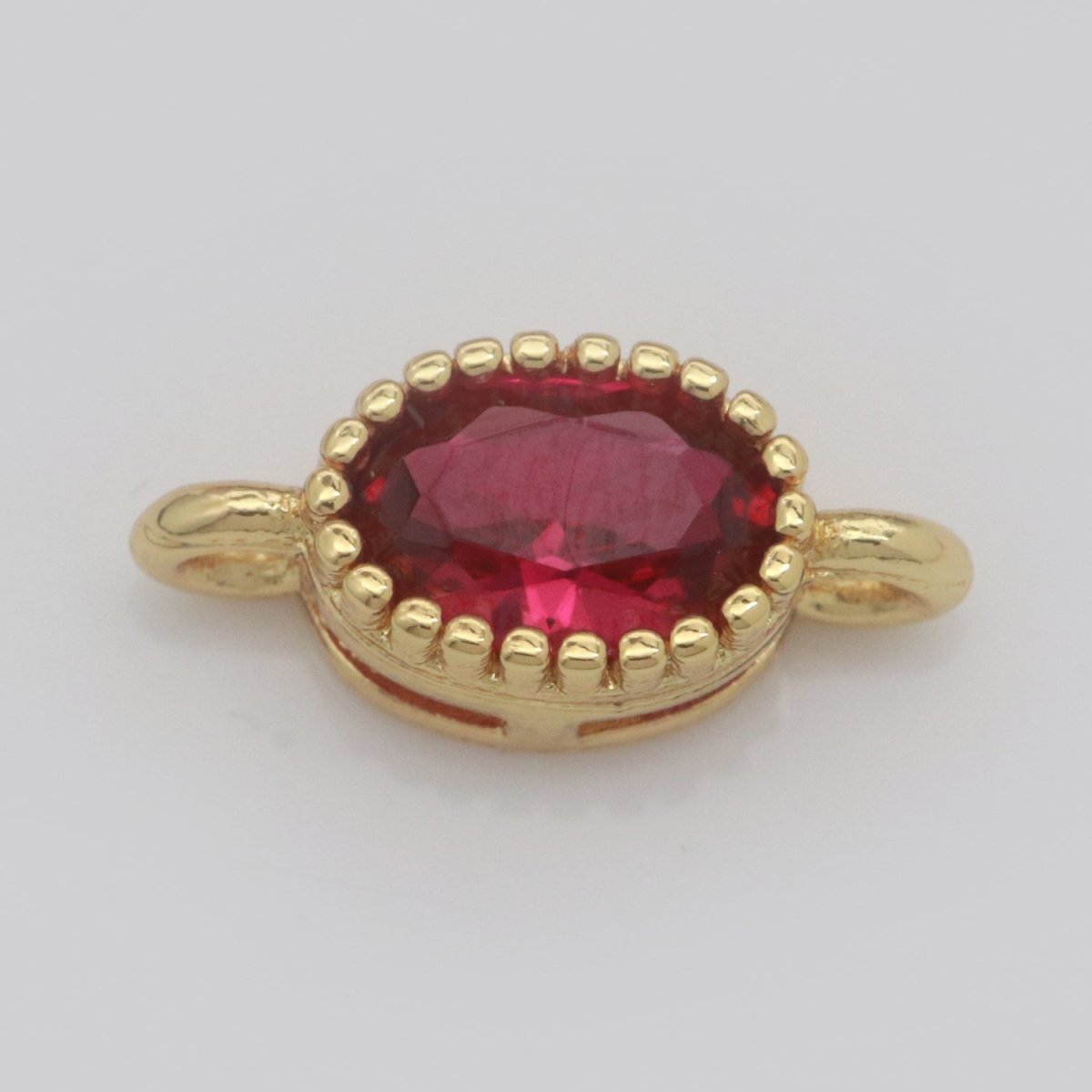 Mini Oval Charm Connector Cubic Geometry Cz Colorful Link Connector for Necklace Bracelet Earring Supply Y-322 - Y-329