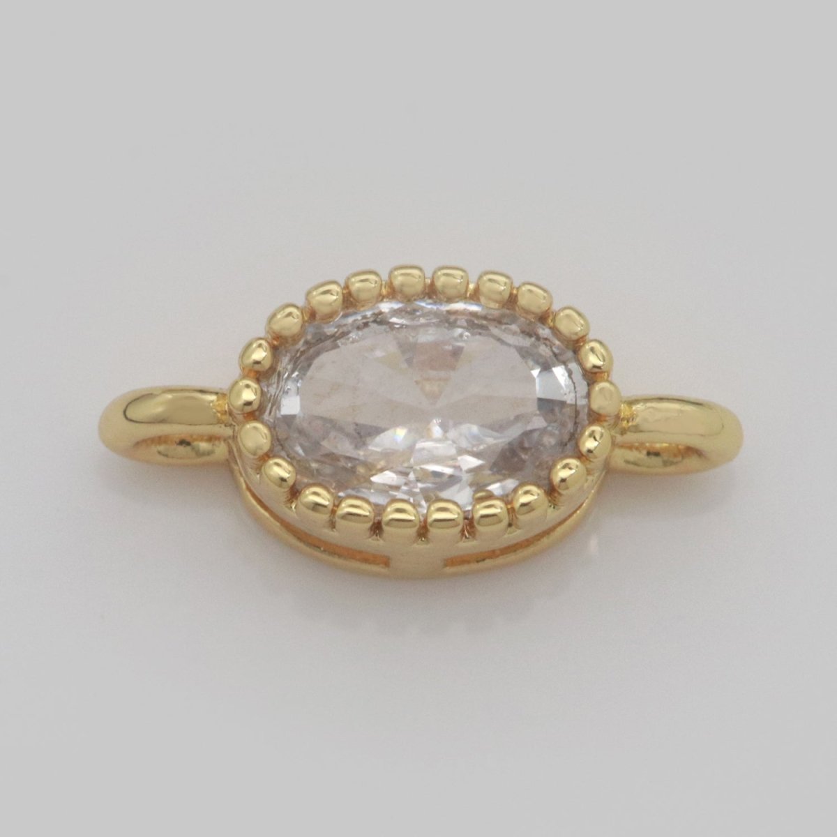 Mini Oval Charm Connector Cubic Geometry Cz Colorful Link Connector for Necklace Bracelet Earring Supply Y-322 - Y-329